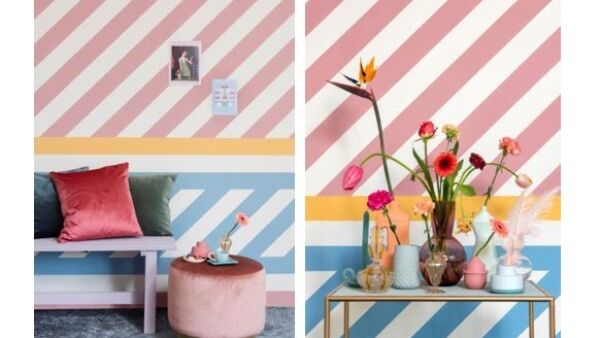 Multi kleurenpalet op één muur