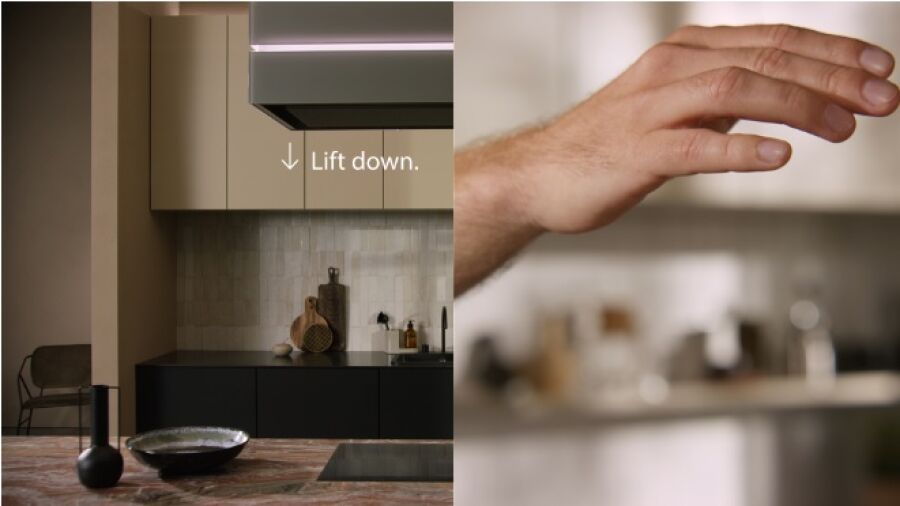 Handbeweging in plaats van drukknop