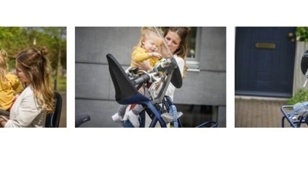 Nieuw innovatief fietsstoeltje voor voorop de fiets