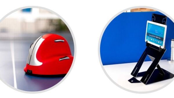 Nieuwe ergonomische muis en laptop-tablet standaard