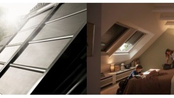 Nieuwe elektrisch bedienbare VELUX INTEGRA verduisterende buitenzonwering