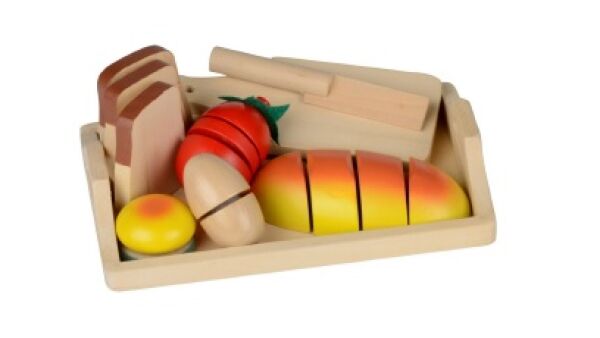 Belangrijke veiligheidswaarschuwing houten voedsel speelset