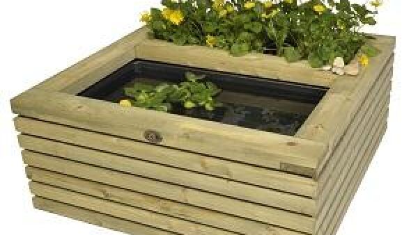 Minivijver met bloembakje voor tuin, terras of balkon