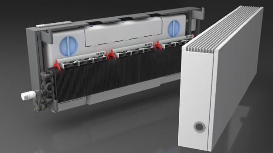 Warmteterugwinningsradiator regelt ventilatie middels twee technologieín