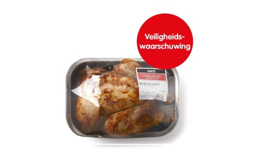 Waarschuwing EMTÉ hele gegrilde kip