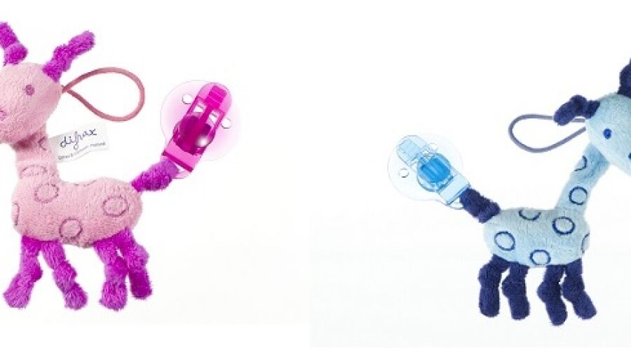 Veiligheidswaarschuwing pluche fopspeenkoord Giraffe Difrax
