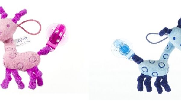 Veiligheidswaarschuwing pluche fopspeenkoord Giraffe Difrax