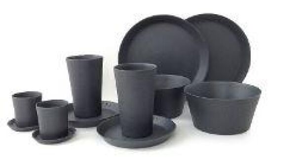 Eco-chic bamboeservies van 8 Pandas