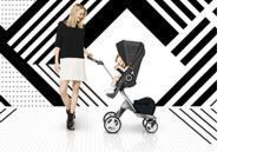 Geef je kinderwagen een extra dimensie met chique zwartwit strepen