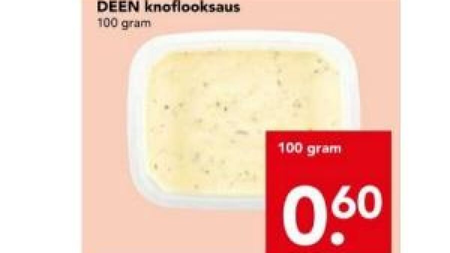 Veiligheidswaarschuwing DEEN knoflooksaus