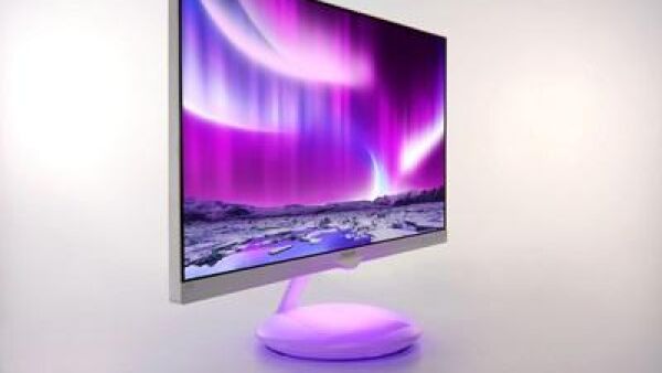 Nieuwe 27-inch monitor in het Moda-design met een Ambiglow Plus monitorstandaard