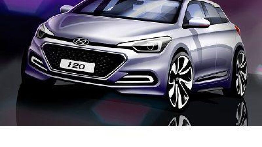 Eerste designschets van nieuwe Hyundai i20
