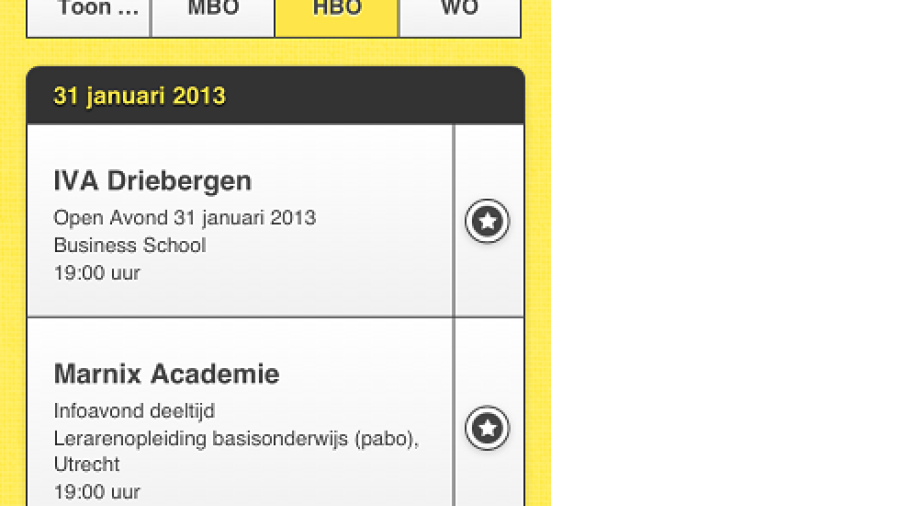 Alle open dagen voor scholieren in í©í©n app