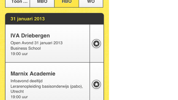 Alle open dagen voor scholieren in í©í©n app