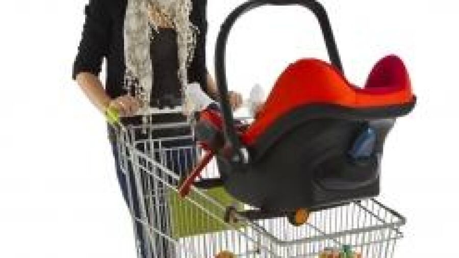 Met Pippi klem je een babyzitje op de winkelwagen