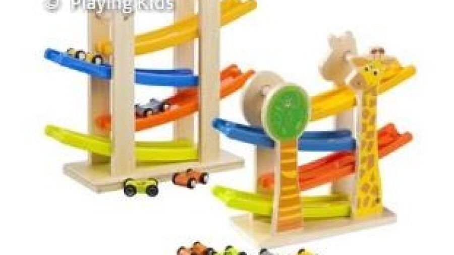 Belangrijke veiligheidswaarschuwing Playing kids houten racebaan