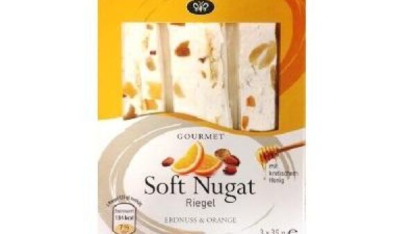Belangrijke veiligheidswaarschuwing soft nougat pinda/sinaasappel