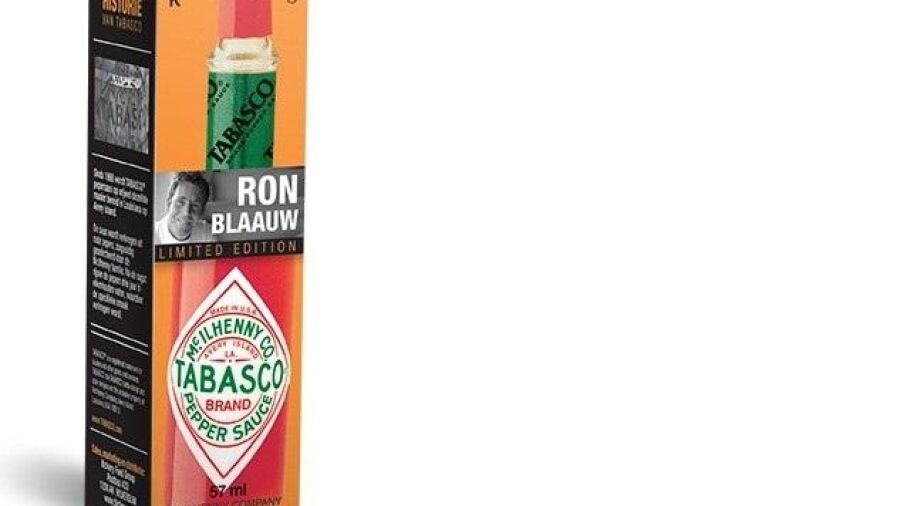Tabasco pepersaus in limited editon Ron Blaauw verpakking
