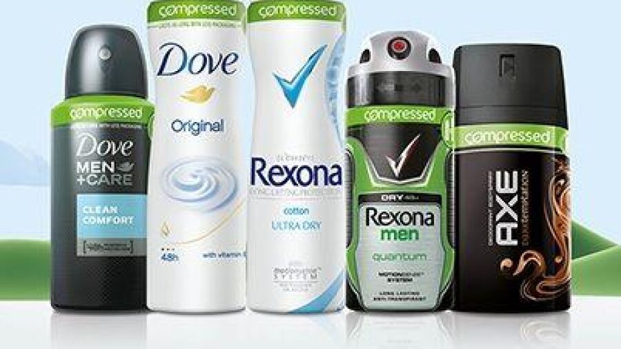 Nieuw compressed deodorant voor Rexona, Dove en Axe