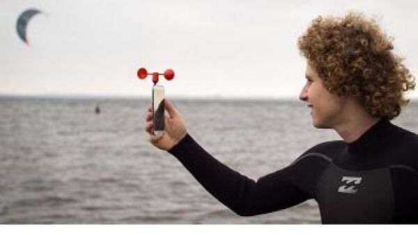 Gadget voor fanatieke windliefsporters: een windmeter voor de mobiele telefoon
