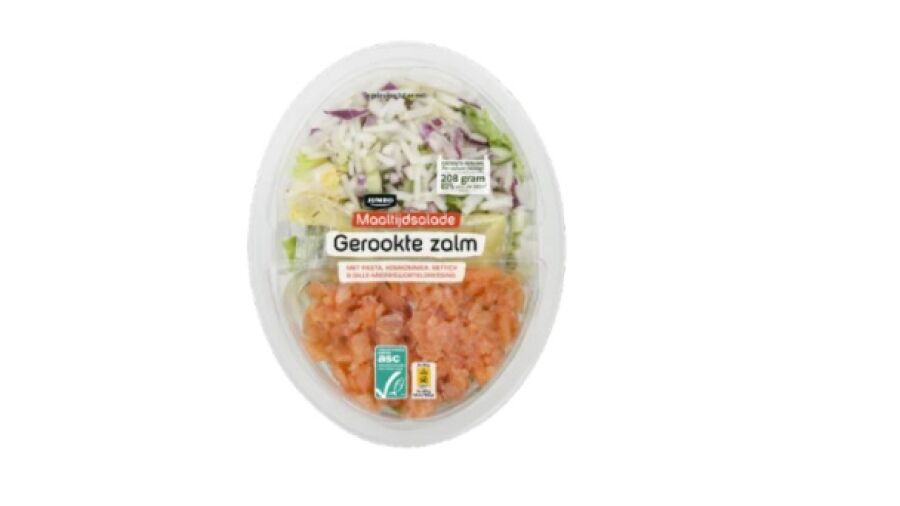 Veiligheidswaarschuwing Maaltijdsalade gerookte zalm