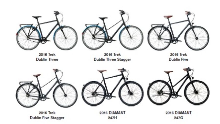 Veiligheidswaarschuwing Trek Dublin en Diamant 247 fietsen
