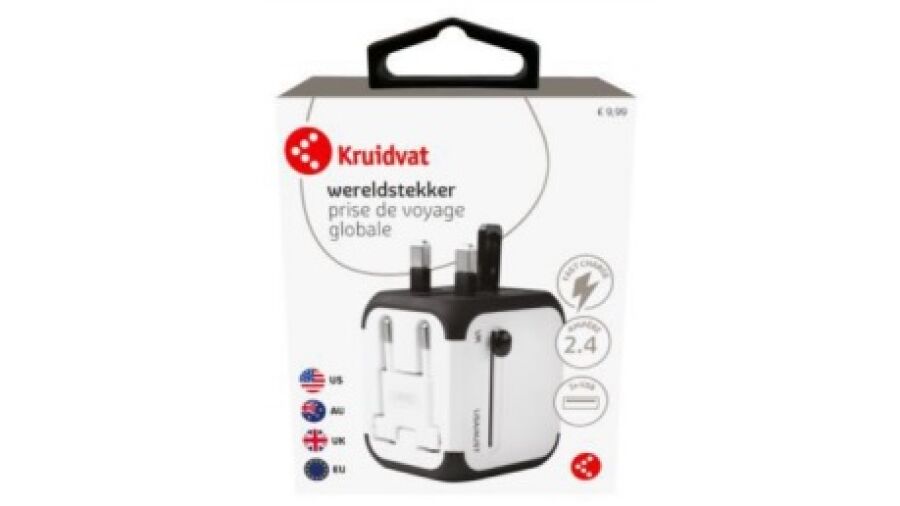Veiligheidswaarschuwing wereldstekker Kruidvat